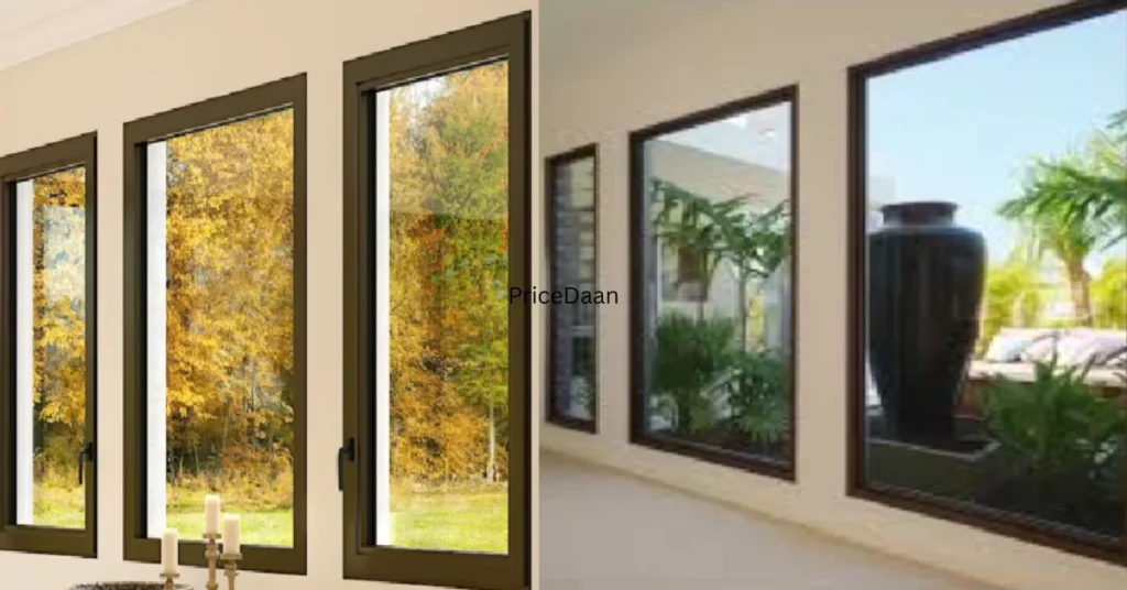 Aluminium window design in Pakistan fixed