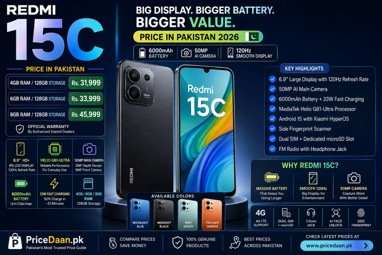 Redmi 15C Price in Pakistan