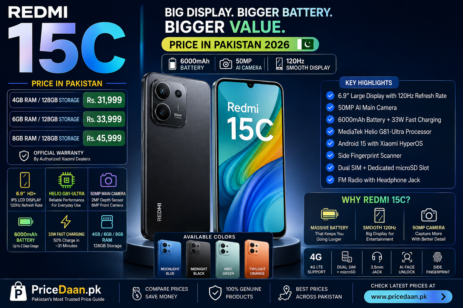 Redmi 15C Price in Pakistan