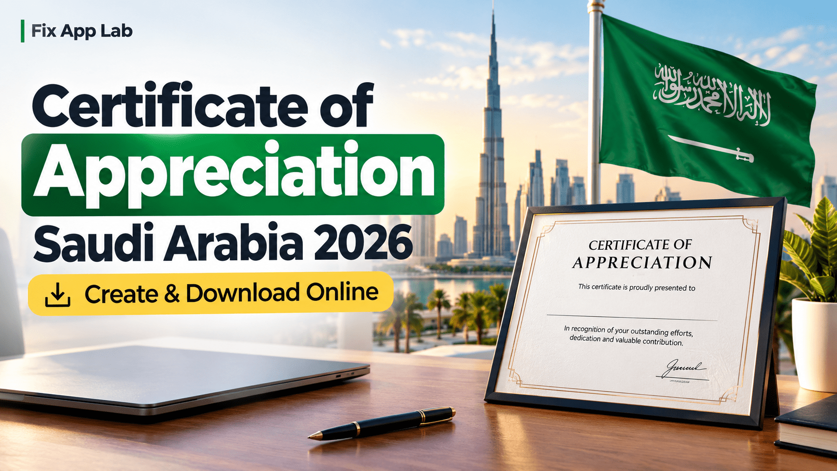 Certificate of Appreciation Saudi Arabia 2026: Create & Download Online